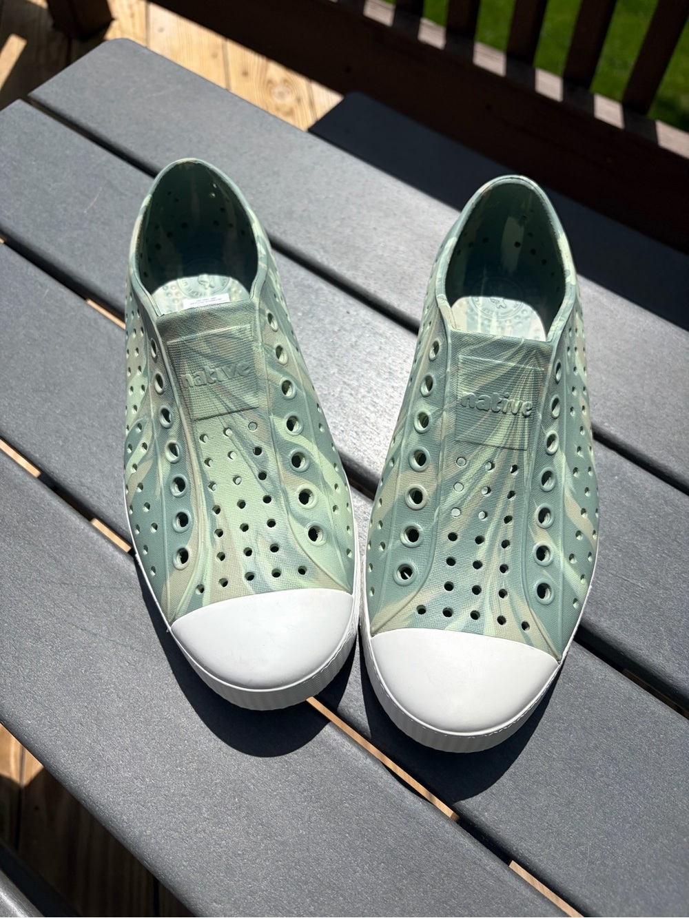 NWOB NATIVES Slip-On Water-Resistant Casual Sneakers in Camo Green